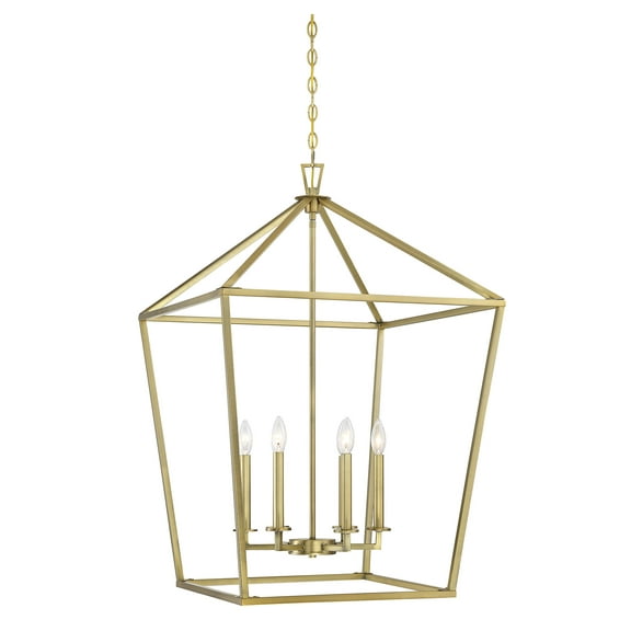 Savoy House 1-322-6-322 Townsend 6 Light Foyer Pendant in a Warm Brass Finish (24" W x 36.5" H)