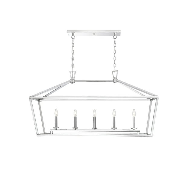 Savoy House 1-324-5-109 Townsend 5 Light Linear Chandelier in a Polished Nickel Finish (44" W x 23.5" H)