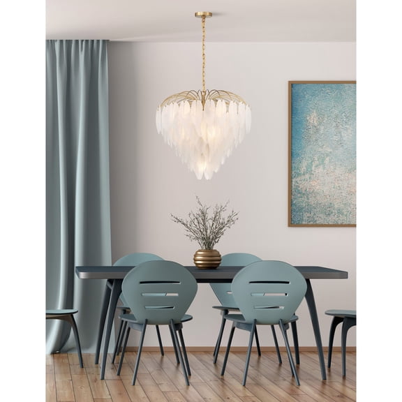 Boa 9-Light Chandelier in Warm Brass by Breegan Jane