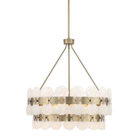 Savoy House 1-3606-5 Bancroft 5 Light 24" Wide Led Waterfall Chandelier - Noble Brass