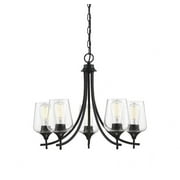 Savoy House 1-4032-5-BK Octave 5 Light Chandelier in a Black Finish (19" H x 23" W)