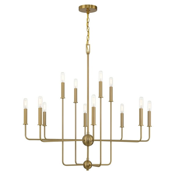 Avondale 12-Light Chandelier in Warm Brass
