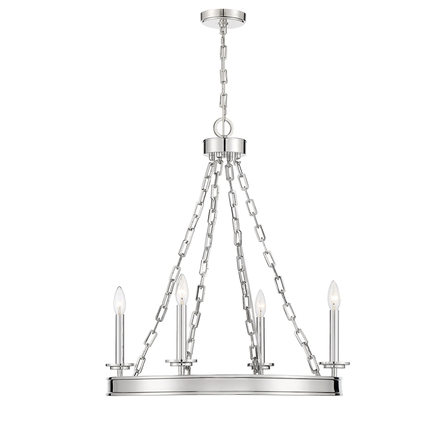 Seville Polished Nickel 25" Crystal 4-Light Chandelier