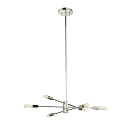 Lyrique 6-Light Chandelier in Polished Nickel