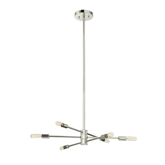 Lyrique 6-Light Chandelier in Polished Nickel