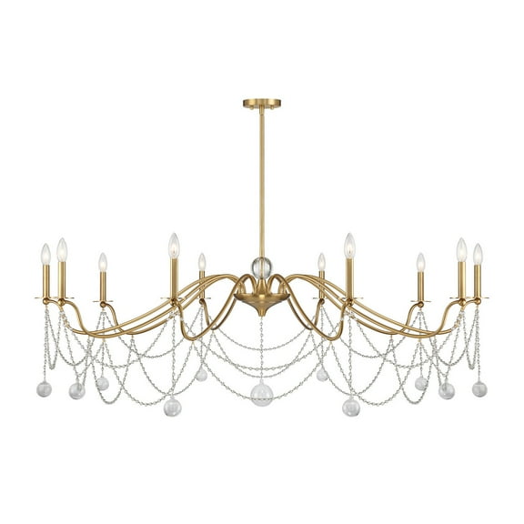 Mariposa 10-Light Chandelier in Warm Brass