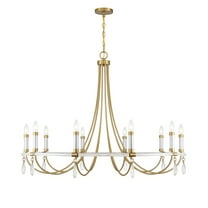 Mayfair 10-Light Chandelier in Warm Brass and Chrome