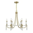 thumbnail image 1 of Warm Brass and Chrome Six Light Chandelier from the Mayfair Collection, 1 of 6