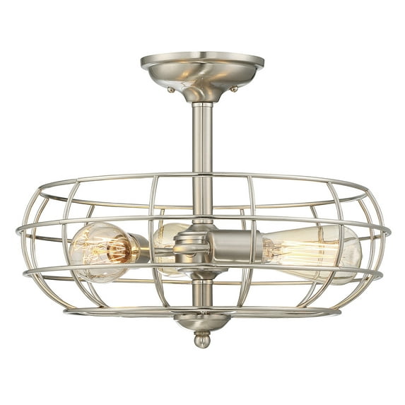 Savoy House 1-8075-3-SN Scout 3 Light Semi-Flush (16" W x 13"H)