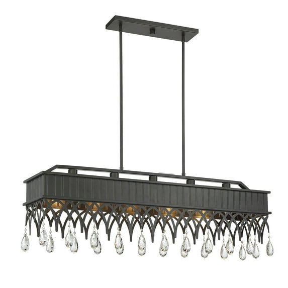 Savoy House 1-8705-5-163 Lenoir Olde Gray 5 Light Linear Chandelier (10" W x 14"H)