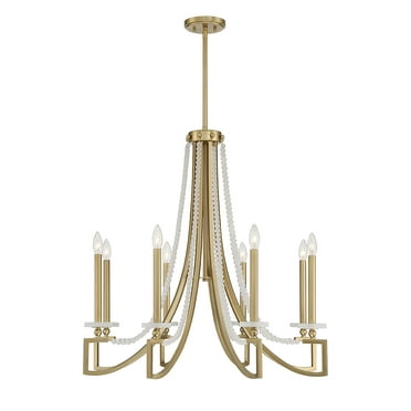Warm Brass Eight Light Chandelier from the Helen Collection