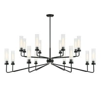 Matte Black 16 Light Chandelier from the Baker Collection
