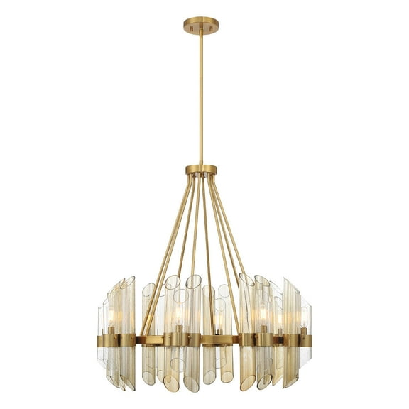 Warm Brass Eight Light Chandelier from the Biltmore Collection
