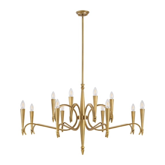 Tremont 12-Light Chandelier in Riviera Brass