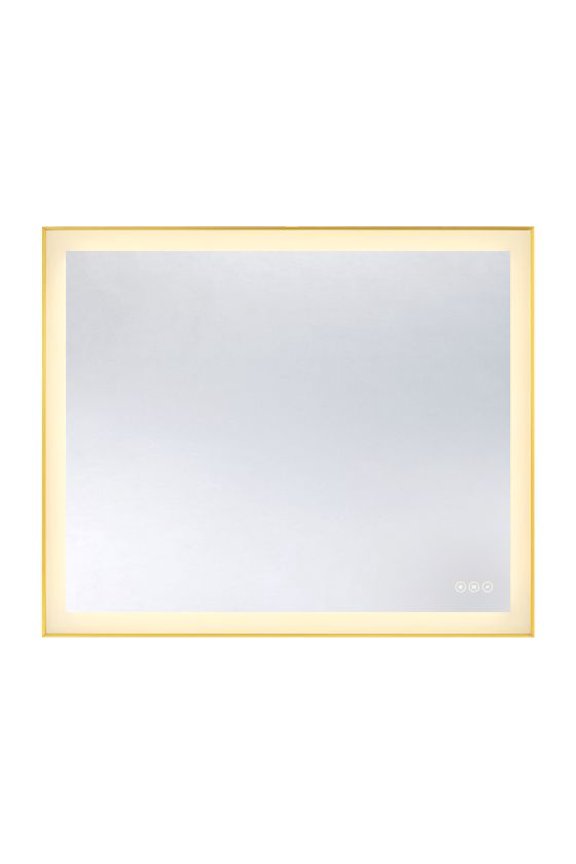 2-1233-30X36 Paulding LED Rectangle Frontlit Mirror with Gold Frame