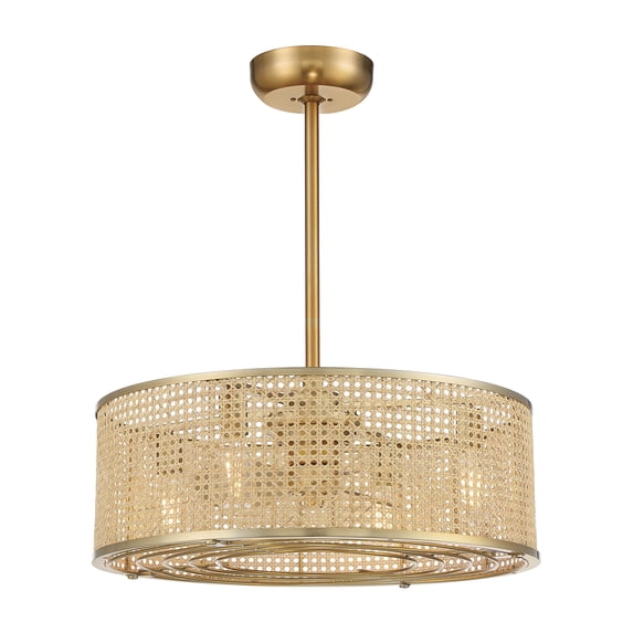 Astoria 4-Light Fan D'Lier in Warm Brass
