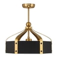 thumbnail image 1 of Sheffield 6-Light LED Fandelier in Matte Black with Warm Brass Accents, 1 of 4