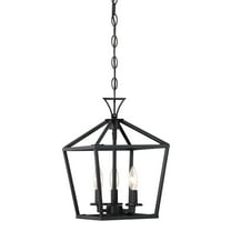 Matte Black Three Light Pendant from the Townsend Collection