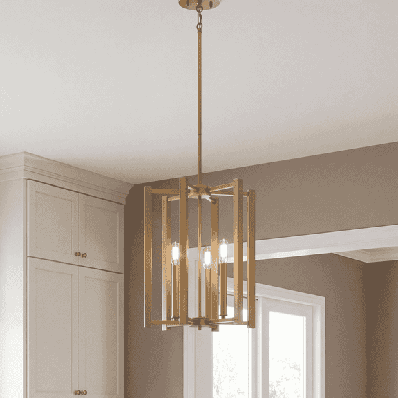 Warm Brass Three Light Pendant from the Benson Collection