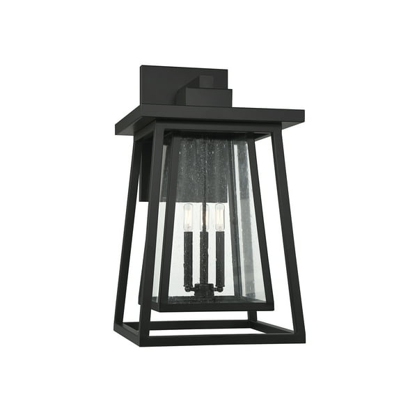 Denver 3-Light Outdoor Wall Lantern in Matte Black