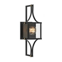 Savoy House - 5-473-144 - Raeburn 1-Light Outdoor Wall Lantern in Matte Black and Weathered Brushed Brass