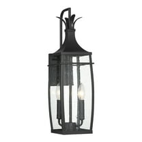 Matte Black Two Light Outdoor Wall Lantern from the Montpelier Collection
