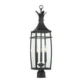thumbnail image 1 of Matte Black Three Light Outdoor Post Lantern from the Montpelier Collection, 1 of 5