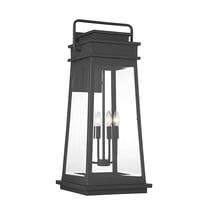 Matte Black Four Light Outdoor Wall Lantern from the Boone Collection