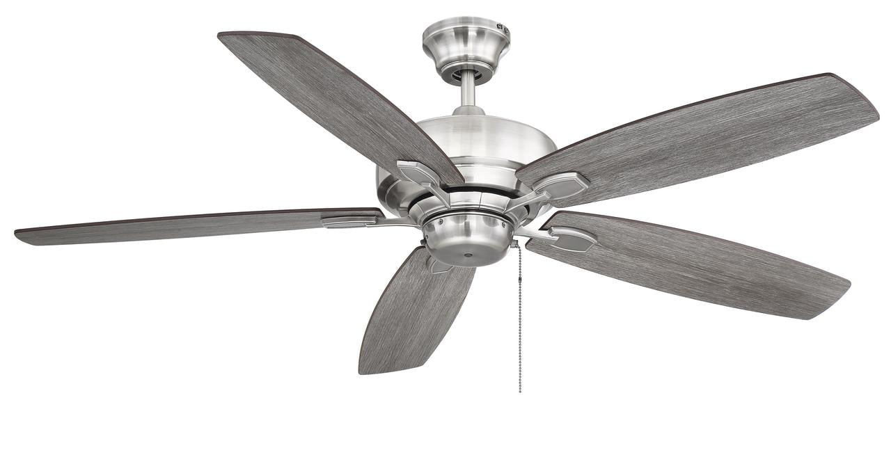 Wind Star 52" Brushed Pewter Ceiling Fan with Reversible Blades