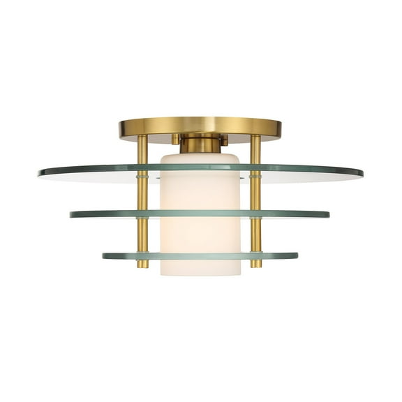 Newell 1-Light Ceiling Light in Warm Brass