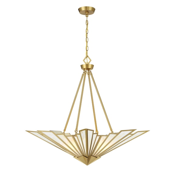 Rivage 4-Light Pendant in Warm Brass
