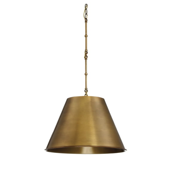 Savoy House 7-131-1-322 Alden 1 Light Pendant in Warm Brass Finish (18"W x 34"H)