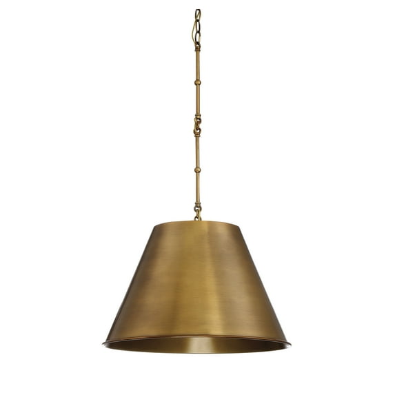 Savoy House 7-131-1-322 Alden 1 Light Pendant in Warm Brass Finish (18"W x 34"H)
