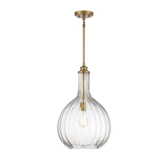 Warm Brass One Light Pendant from the Brandon Collection