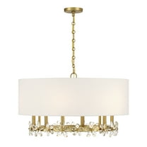 Warm Brass Six Light Pendant from the Dahlia Collection