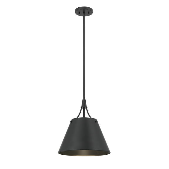 Matte Black One Light Pendant from the Willis Collection