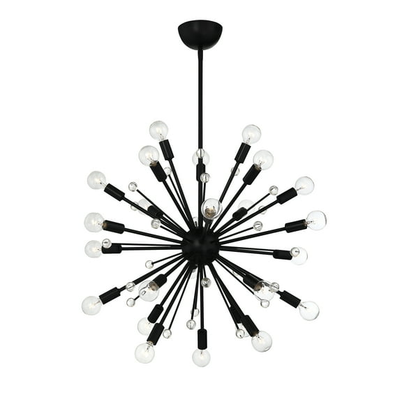 Matte Black 24 Light Chandelier from the Galea Collection