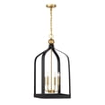 thumbnail image 1 of Sheffield 4-Light Pendant in Matte Black with Warm Brass Accents, 1 of 6