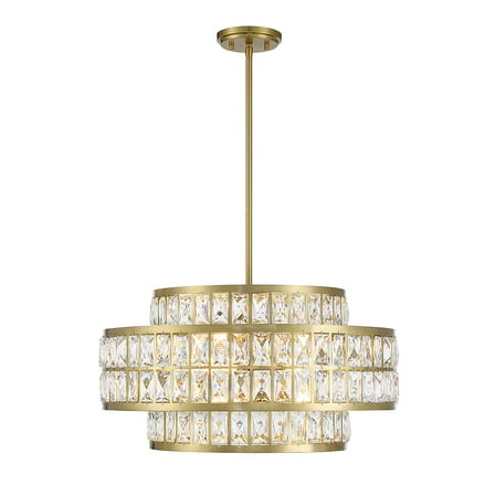Warm Brass Four Light Pendant from the Renzo Collection