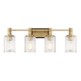 thumbnail image 1 of Concord 4-Light Bathroom Vanity Light in Matte Black with Warm Brass, 1 of 5