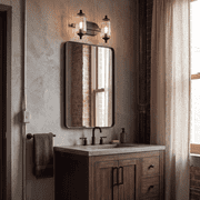Holton 2-Light Bathroom Vanity Light in Matte Black
