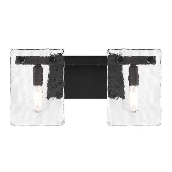 Genry 2-Light Bathroom Vanity Light in Matte Black