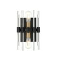 thumbnail image 1 of Santiago 2-Light Wall Sconce in Matte Black with Warm Brass Accents, 1 of 5