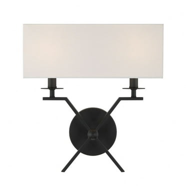 9-3305-2-89-Savoy House-Arondale - 2 Light Wall Sconce In Modern Style-15 Inches Tall and 14 Inches Wide-Matte Black Finish