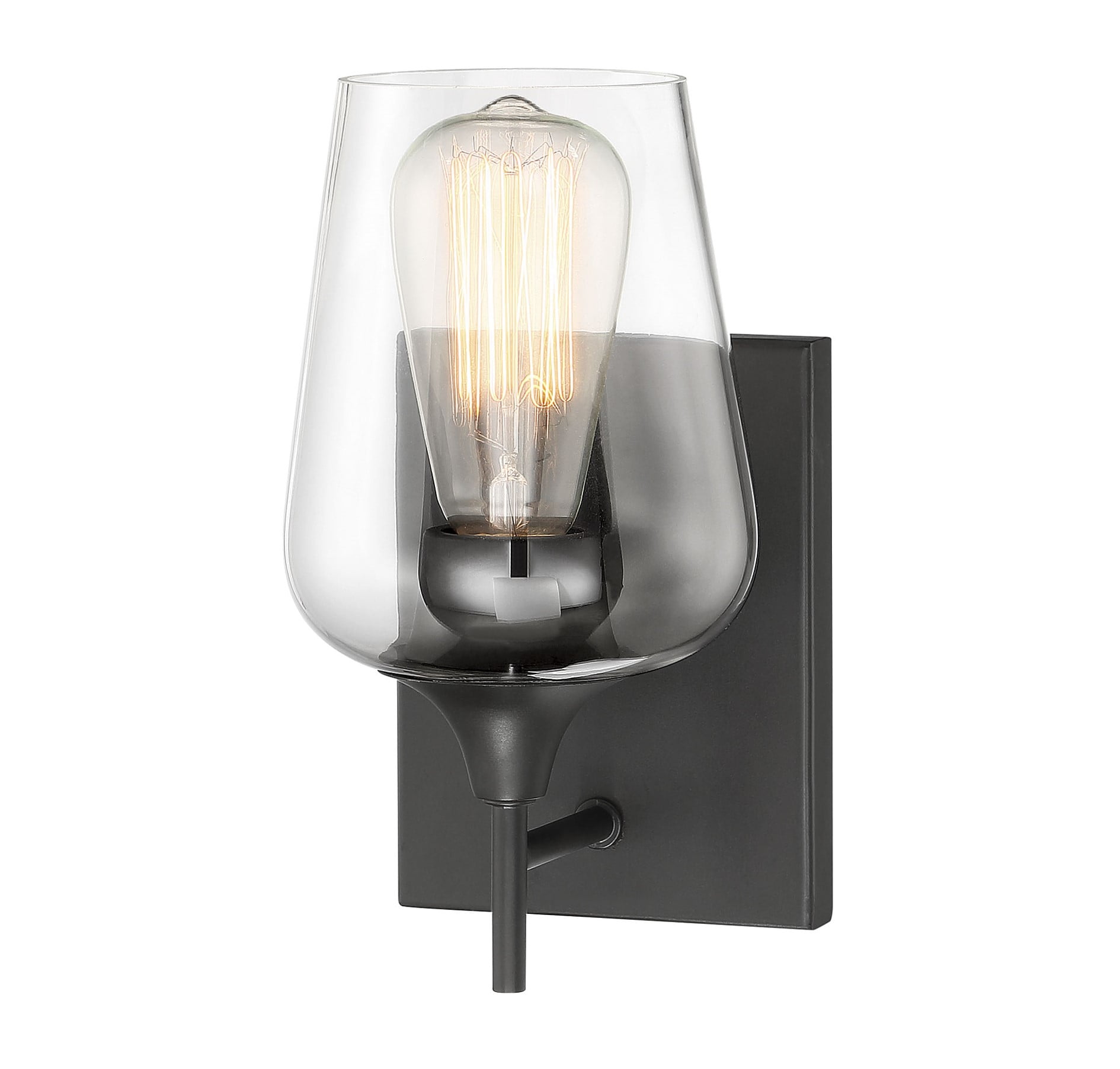 English Bronze 9.5" Clear Glass Wall Sconce
