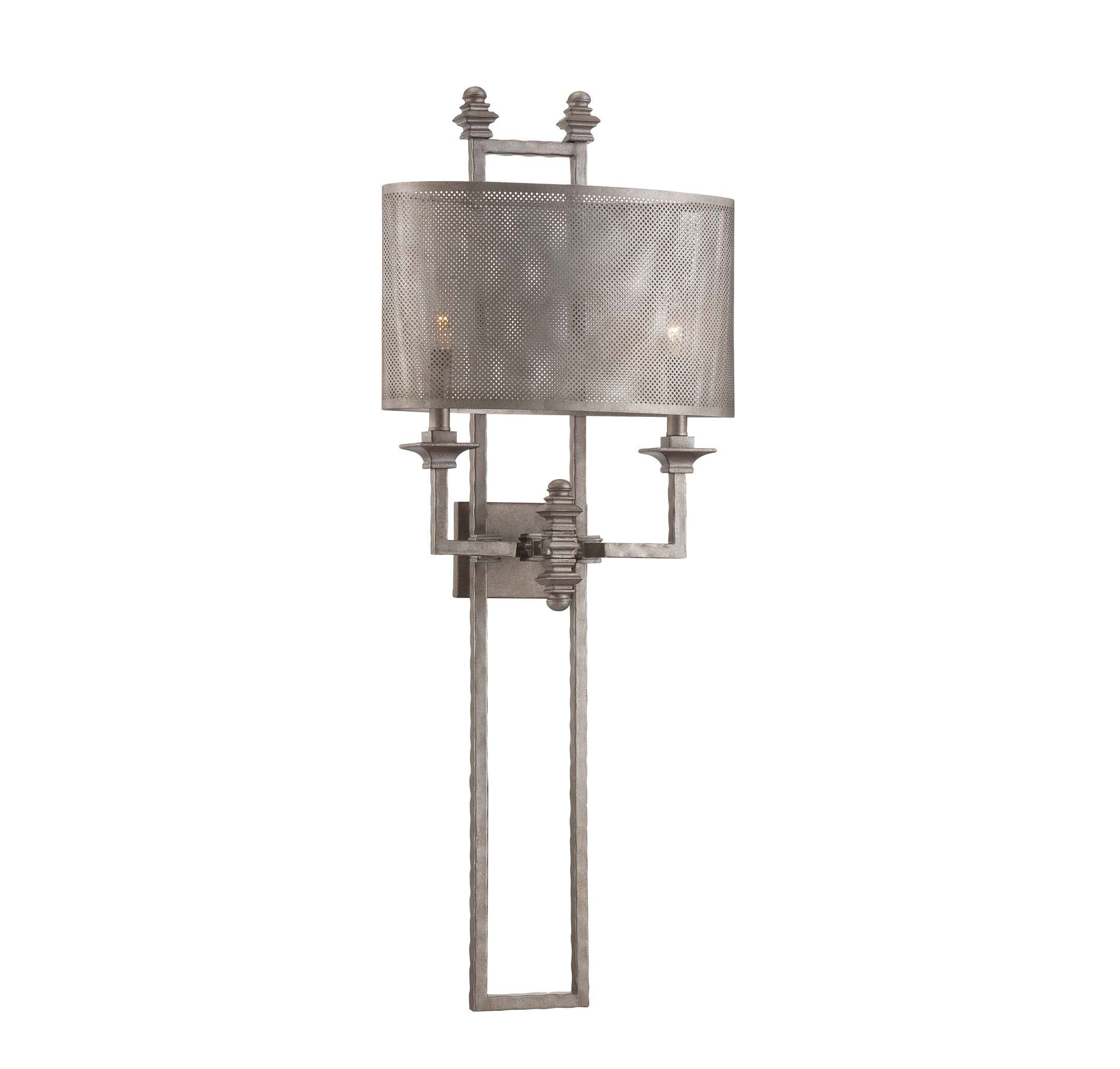 Aged Steel 39" Industrial 2-Light Wall Sconce