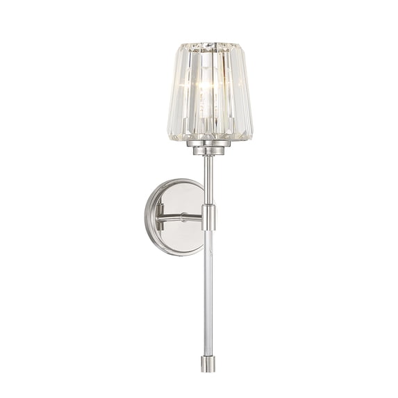 Polished Nickel One Light Wall Sconce from the Garnet Collection