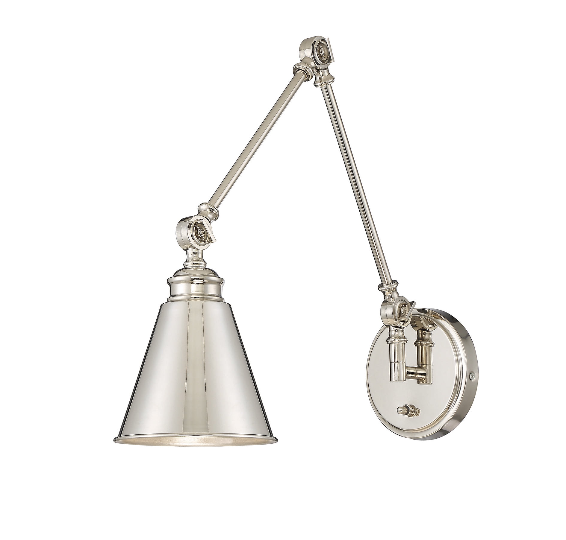 Morland Adjustable 1-Light Sconce in Polished Nickel