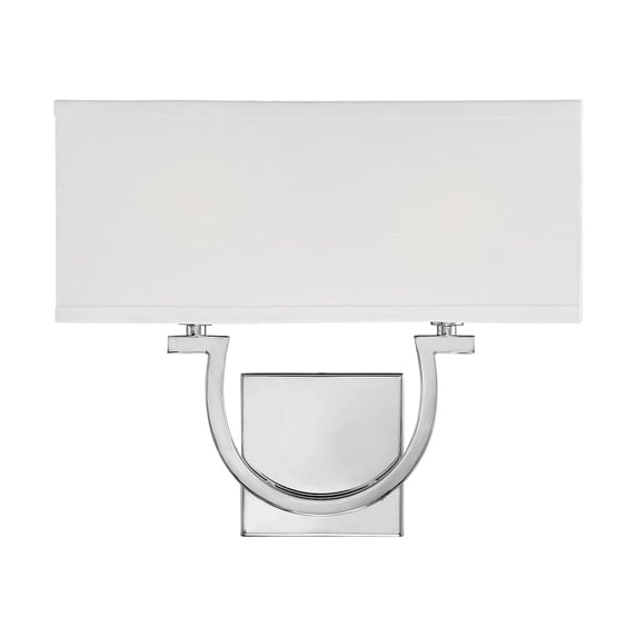 Polished Nickel Two Light Wall Sconce from the Rhodes Collection