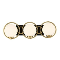 Alhambra 3-Light Bathroom Vanity Light in Matte Black with Warm Brass